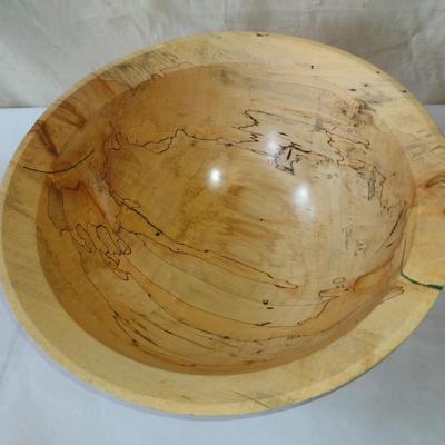 Large, Hand Crafted, Turned Wood Bowl by Bobby Phillips- Spalted Maple (#36).