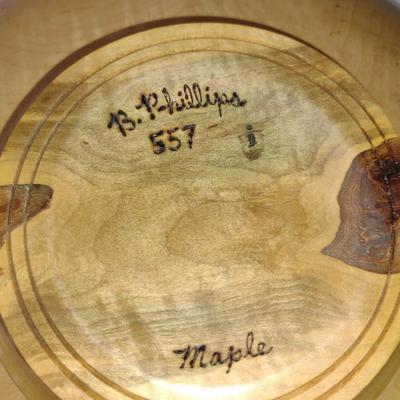 Large, Hand Crafted, Turned Wood Bowl by Bobby Phillips- Maple (#37).