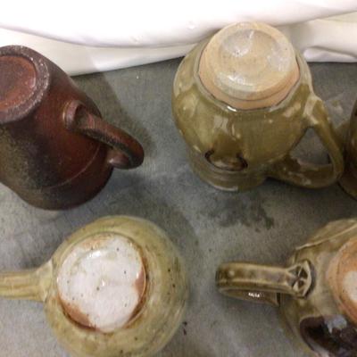 9 Modern Pottery Coffee Mug Lot