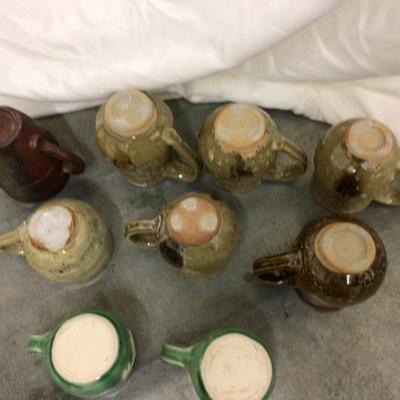 9 Modern Pottery Coffee Mug Lot