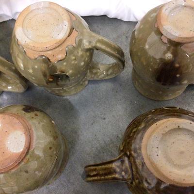 9 Modern Pottery Coffee Mug Lot