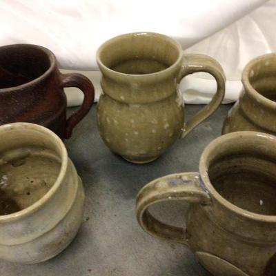 9 Modern Pottery Coffee Mug Lot