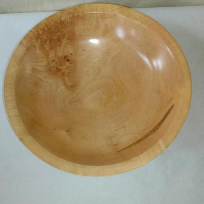 Large, Hand Crafted, Turned Wood Bowl by Bobby Phillips- Maple and Sterling (#38).