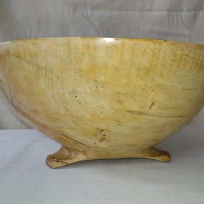 Large, Hand Crafted, Turned Wood Bowl by Bobby Phillips- Spalted Maple and Chryoscolla (#39).