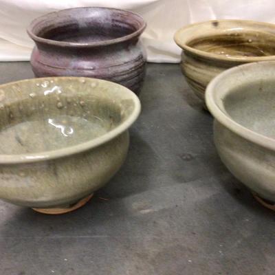Four Modern Pottery Bowls