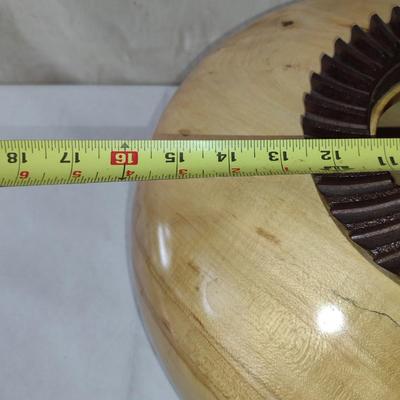 Large, Hand Crafted, Turned Wood Vase by Bobby Phillips-Spalted Maple and Found Metal (#40).