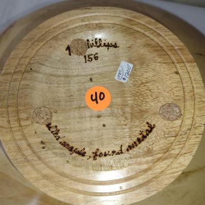 Large, Hand Crafted, Turned Wood Vase by Bobby Phillips-Spalted Maple and Found Metal (#40).