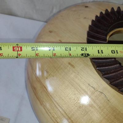 Large, Hand Crafted, Turned Wood Vase by Bobby Phillips-Spalted Maple and Found Metal (#40).