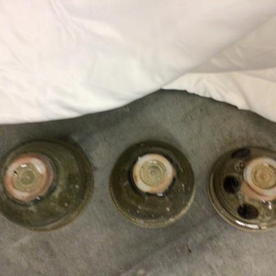 Set of Three Matching Progressive Modern Pottery Bowls