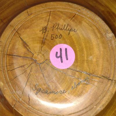Large, Hand Crafted, Turned Wood Vase by Bobby Phillips- Sycamore and Ebony (#41).