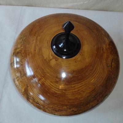 Large, Hand Crafted, Turned Wood Vase by Bobby Phillips- Sycamore and Ebony (#41).