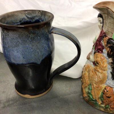Set of Two Pottery Pitchers