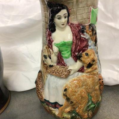 Set of Two Pottery Pitchers