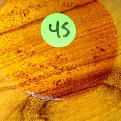 Large, Hand Crafted, Turned Wood Vase with Inlay (#45).