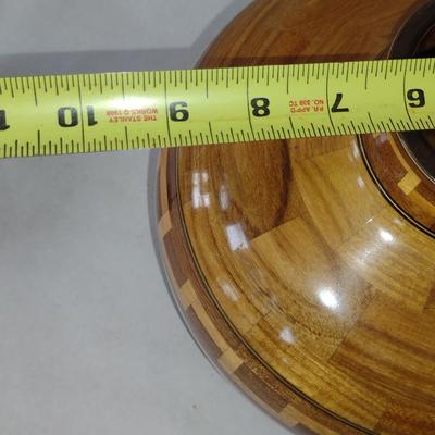 Large, Hand Crafted, Turned Wood Vase with Inlay (#45).