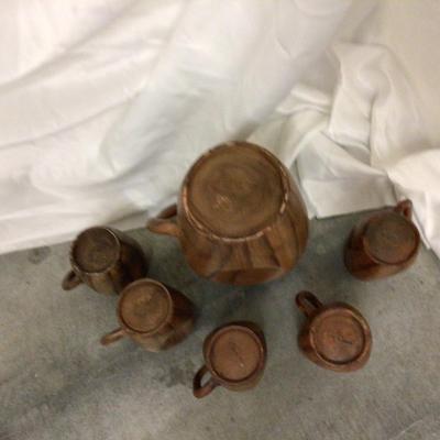 Made in Mexico Pinched Pitcher and Five Pinched Mugs