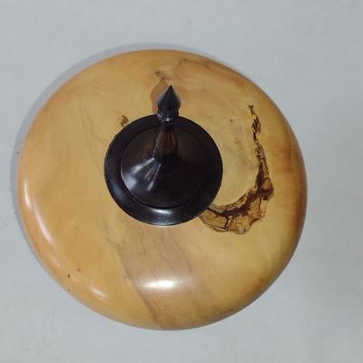 Large, Hand Crafted, Turned Wood Vase by Bobby Phillips- Box Elder and Ebony (#46).