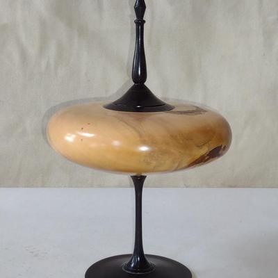 Large, Hand Crafted, Turned Wood Vase by Bobby Phillips- Box Elder and Ebony (#46).