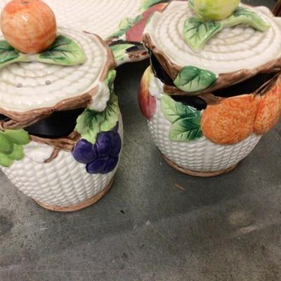 Fitz and Floyd Matching Fruit Dinnerware.
