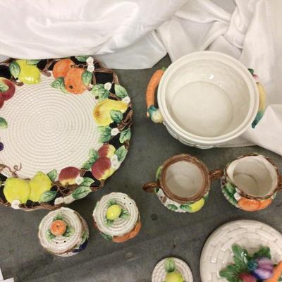 Fitz and Floyd Matching Fruit Dinnerware.