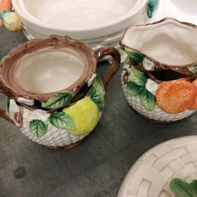 Fitz and Floyd Matching Fruit Dinnerware.