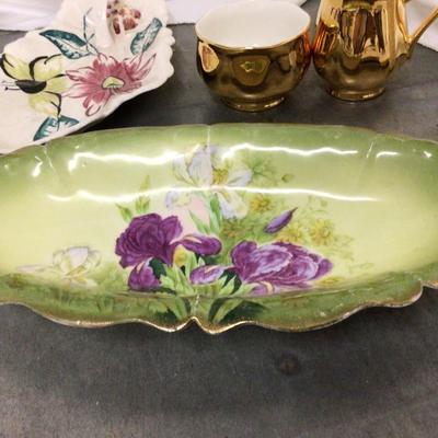 Serving Trays, Creamer and Sugar, Tall Creamer and Two Campbell Soup Ashtrays