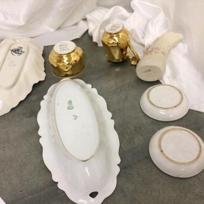 Serving Trays, Creamer and Sugar, Tall Creamer and Two Campbell Soup Ashtrays