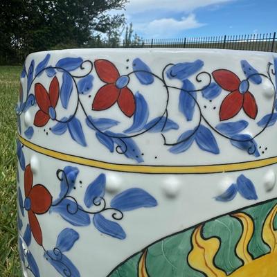 Vintage Chinese Porcelain Hand Painted Garden Stool