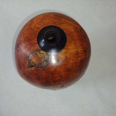 Large, Hand Crafted, Turned Wood Vase by Bobby Phillips- Cherry Burl and Ebony (#48).
