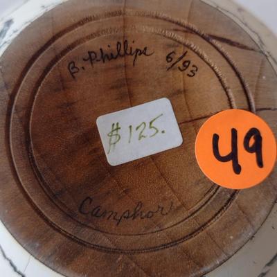Large, Hand Crafted, Turned Wood Vase by Bobby Phillips- Camphor (#49).