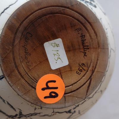 Large, Hand Crafted, Turned Wood Vase by Bobby Phillips- Camphor (#49).