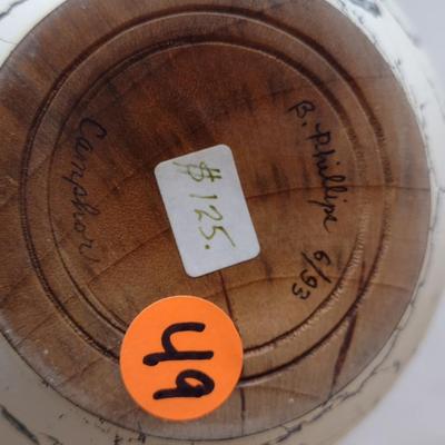 Large, Hand Crafted, Turned Wood Vase by Bobby Phillips- Camphor (#49).
