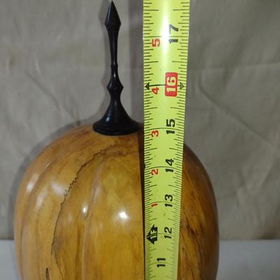 Large, Hand Crafted, Turned Wood Vase by Bobby Phillips- Spalted Maple and Ebony (#50).