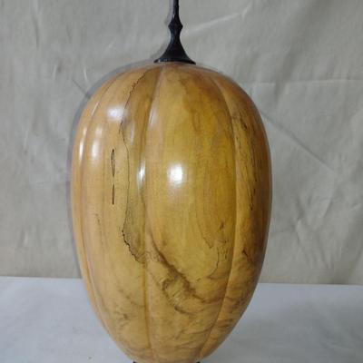Large, Hand Crafted, Turned Wood Vase by Bobby Phillips- Spalted Maple and Ebony (#50).