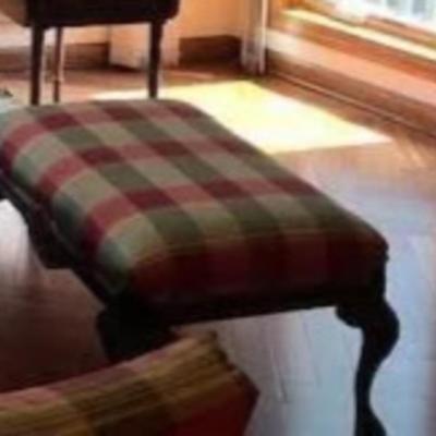 Custom upholstered chair and ottoman