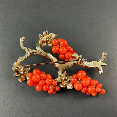 -45- MARVELLA | 1950’s Grape Cluster Pin & Earrings | Marked