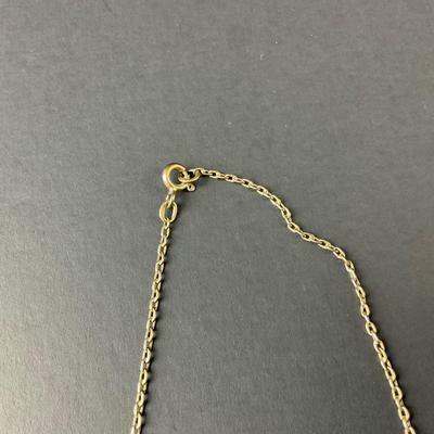 -49- COSTUME | 1940’s Amber Set In Gold Tone Chain