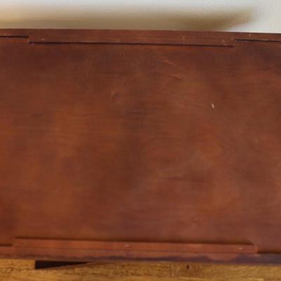 Vintage Campaign Style Folding Tray Table - 2 Piece
