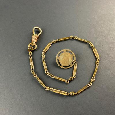 -53- WATCH FOB | S.O.B. + Co. Gold Toned Watch Fob | Marked