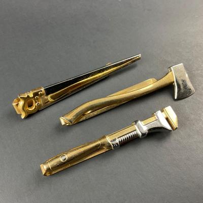 -57- TIE CLIP | Tool Set Of Swank Tie Clips | Marked