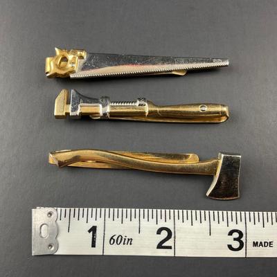 -57- TIE CLIP | Tool Set Of Swank Tie Clips | Marked