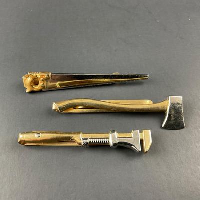 -57- TIE CLIP | Tool Set Of Swank Tie Clips | Marked