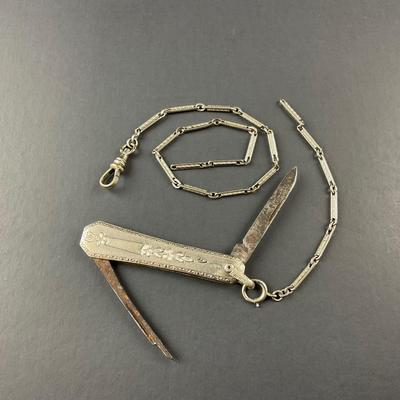 -58- POCKET KNIFE | Bates Blade Pocket Knife On Chain | Marked