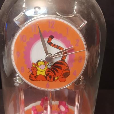 WALT DISNEY TIGGER CLOCK WITH A GLASS DOME