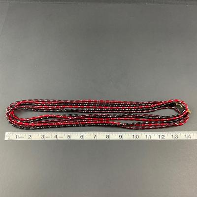-63- COSTUME | Red & Black Necklace & Earrings Set