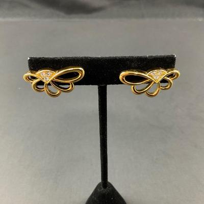 -64- COSTUME | Gold Tone Necklace & Earrings Set