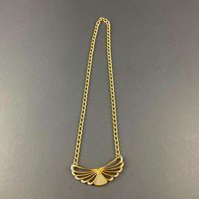 -64- COSTUME | Gold Tone Necklace & Earrings Set