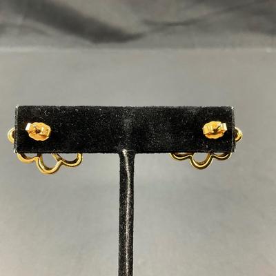 -64- COSTUME | Gold Tone Necklace & Earrings Set
