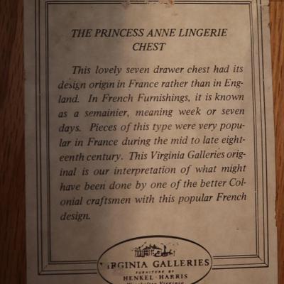 HENKEL-HARRIS Mahogany (8) Drawer Dresser - Lingerie Chest