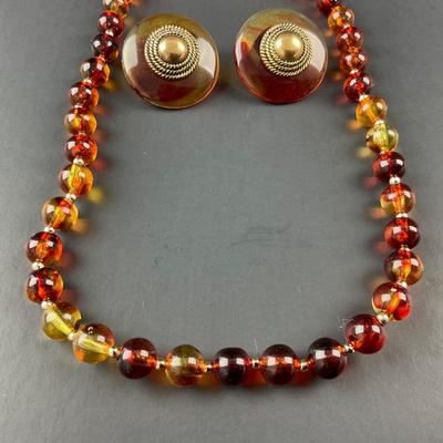 -67- COSTUME | Beaded Necklace and Earrings Set